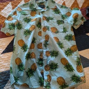 Light Blue Pineapple Print Shirt